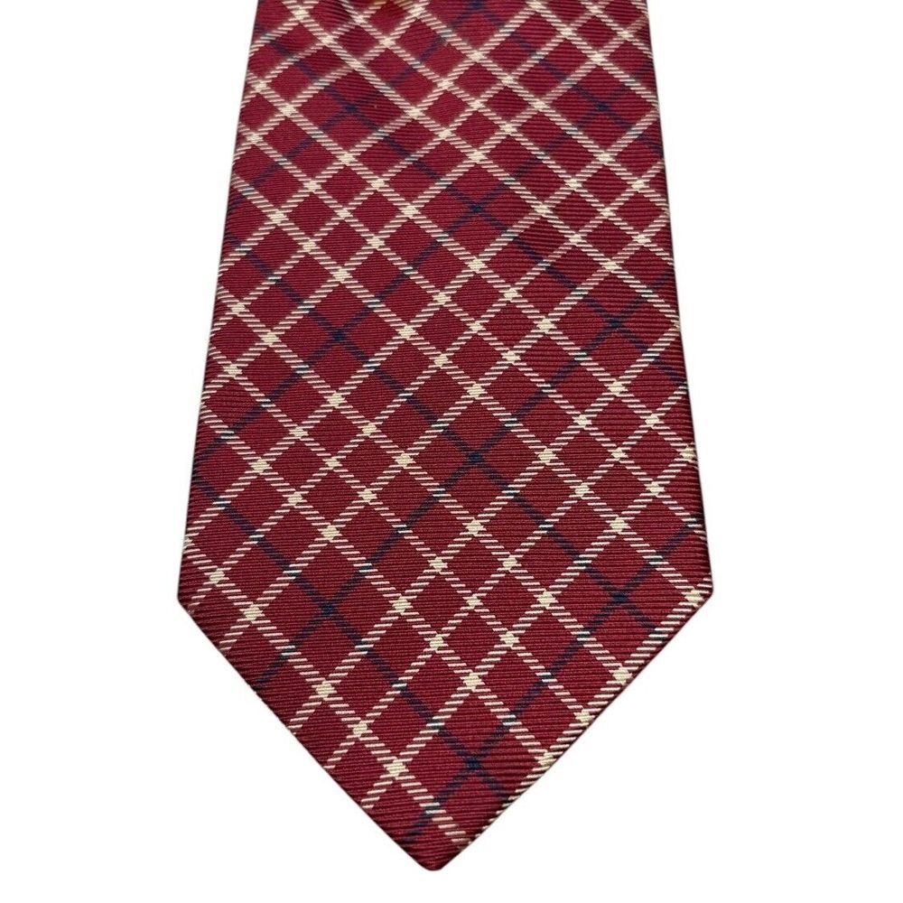 Brooks‎ Brothers Makers Tie Tartan Plaid Red Blue White Neck